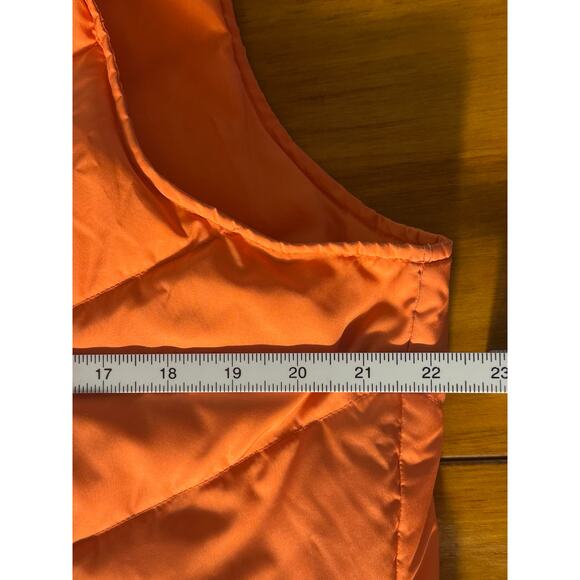 Lands End Large Orange Sleeveless Hipster Outdoor Gorpcore Classic Puffer Vest - Picture 7 of 8